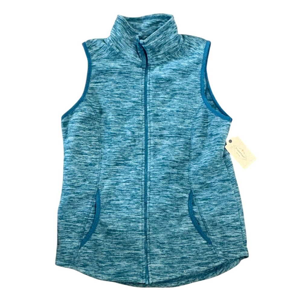 St. John’s Bay Women’s S Full Zip Vest Blue & Green